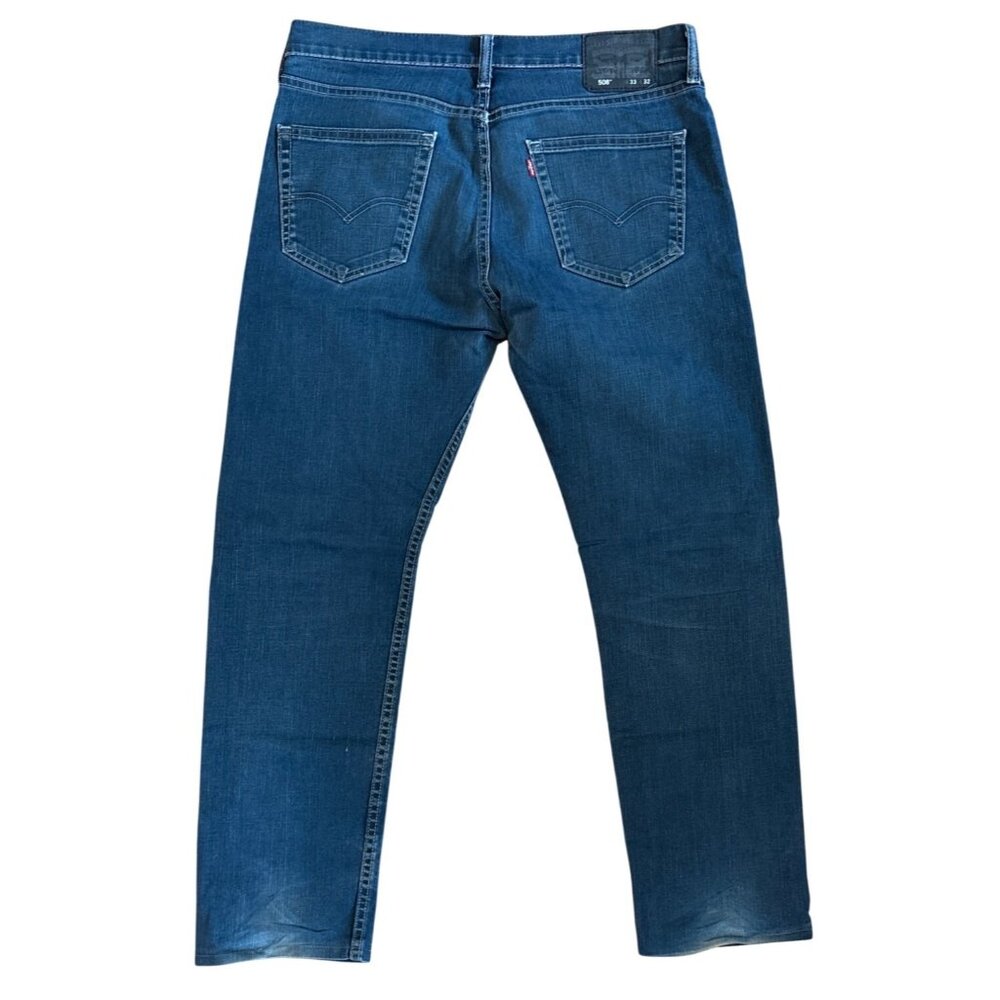 Levis 508 Jeans Mens 33 x 32 Slim Fit Mid Rise Blue Denim Black Label Pants